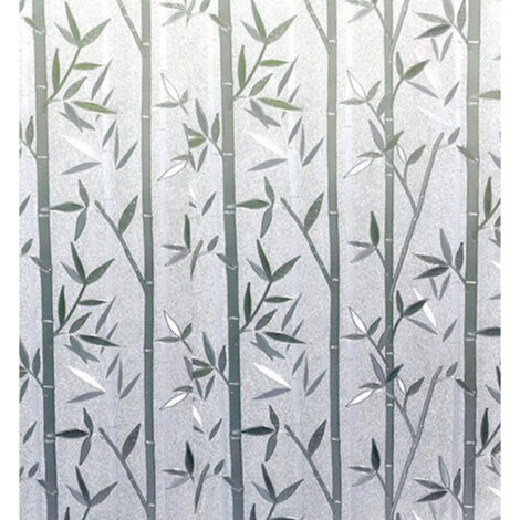 45 x 200 cm Verdunkelungsfolie, Sichtschutzfolie, dekorative Fensterfolie für das Home Office, Bambusmuster, Glasdekorfolie (1/3)