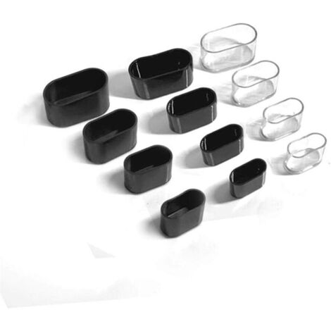 TTZEZE Ovale Stuhlbeinkappen, PVC-Tischfüße, Bodenschutz, flexible kleine Pad-Abdeckungen, Möbel-Stuhlfüße für Hartholzböden, Terrasse, Schreibtisch, schwarz, 15 x 25 mm TTZEZE Ovale Stuhlbeinkappen, PVC-Tischfüße, Bodenschutz, flexible kleine Pad-Abdeckungen, Möbel-Stuhlfüße für Hartholzböden, Terrasse, Schreibtisch, schwarz, 15 x 25 mm
