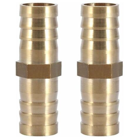 (16mm 2 stücke) zwei Weg Gerade Rohr Fitting Messing Widerhaken Stecker Rohr Joint 6/8/10/12/14/mm (1/5)