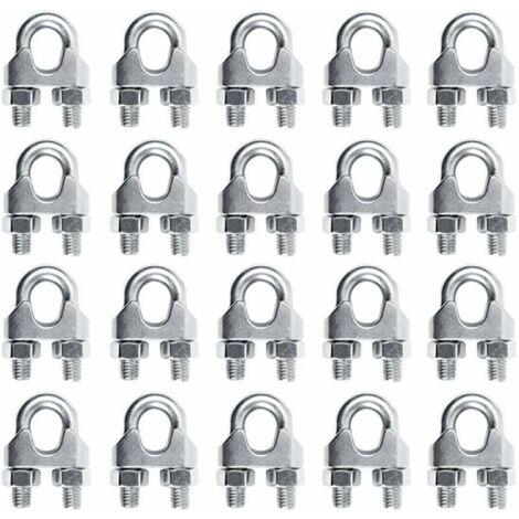 PATIKIL Wire Rope Clips, 1 Set/20cs stalen kabelklemmen 3mm 3.5mm dubbele gaten draadslot touw fittingen clip met M4* 0.7 schroeven voor kabel PATIKIL Wire Rope Clips, 1 Set/20cs stalen kabelklemmen 3mm 3.5mm dubbele gaten draadslot touw fittingen clip met M4* 0.7 schroeven voor kabel
