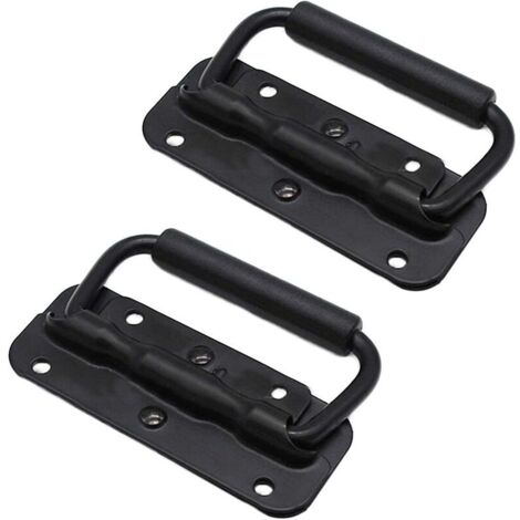2 Stück Edelstahl-Handgriff für Werkzeugkästen, Federklappgriff, Ziehgriff, 100 mm (1/5)