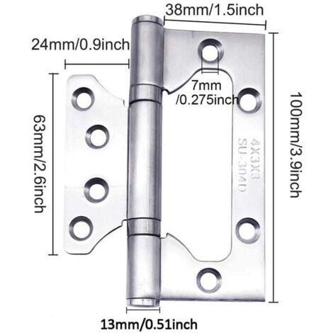 2 Stück Edelstahl Türscharnier 100mm X 2,5mm – Robuste Klavierbänder Mit Schrauben Für Türen & Fenster