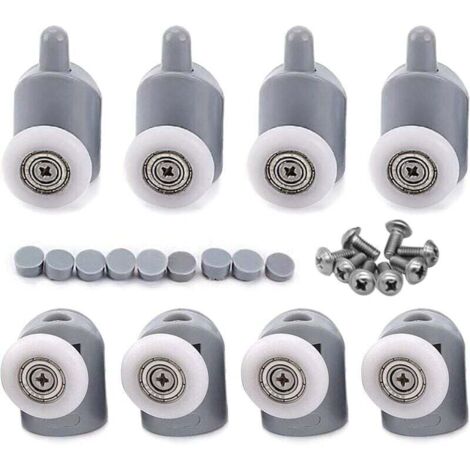8 Stück 23 mm Duschtür-Rollenrad, Schiebetürrollen für Badezimmer (1/5)