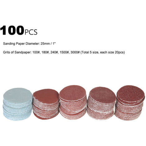 Confezione Da 100 Dischi Abrasivi Da 25 Mm E 1 Pollice Nastri Abrasivi confezione-da-100-dischi-abrasivi-da-25-mm-e-1-pollice-nastri-abrasivi