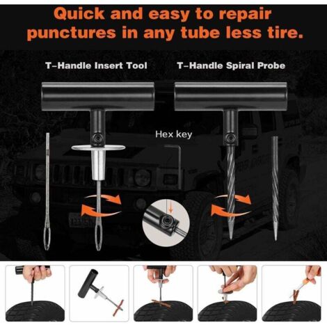 Kit Emergenza Viaggio Kit Riparazione Pneumatici 50 Pezzi - Funghi Per Auto, Moto, Trattori E Camper Kit Funghi Riparazione Gomme 50 Pezzi - Foto 11