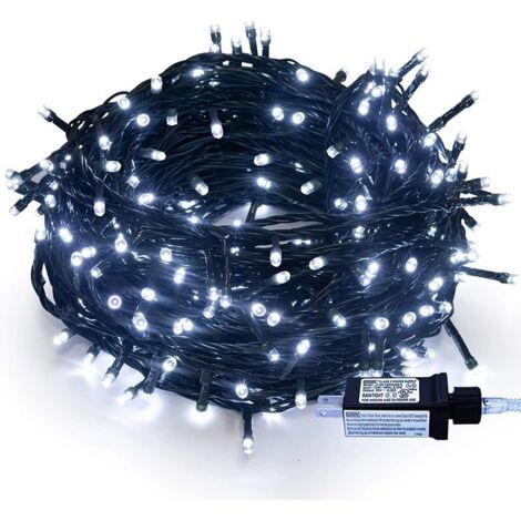 Ghirlanda Luminosa A LED 40 Metri Con 300 Luci - Batteria 3xD - Bianco Caldo Per Interni/Esterni - IP44 Con Timer E 5 Modalità