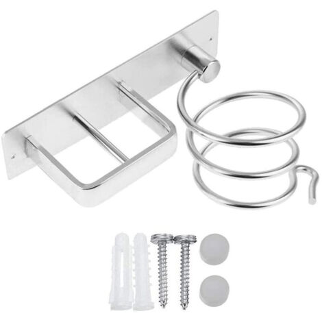 AMARE Set di 2 ganci per asciugamani di lusso, argento acciaio inox