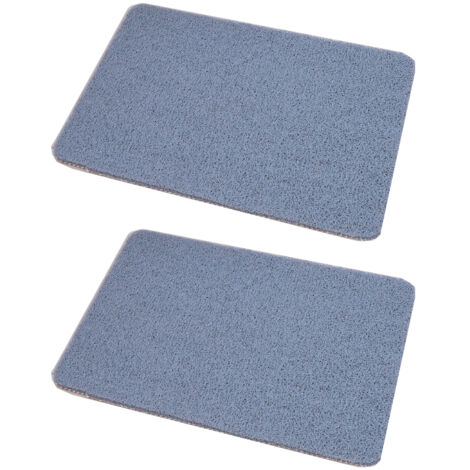 Alfombrilla de ducha antideslizante gris (2 unidades, 60 x 40 cm), alfombrilla de baño de lufa suave de PVC, secado rápido. (1/5)