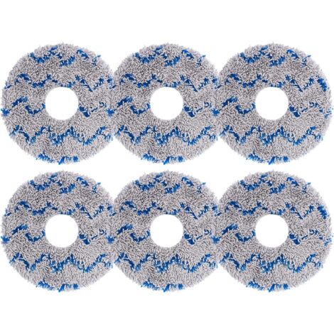 Paños de limpieza de repuesto azules (diámetro exterior: 13,5 cm, diámetro interior: 3,5 cm), paquete de 6, mopa de fibra para aspiradoras Ecovacs T20, T20pro, T20max, T20 MAX PLUS y T20 PRO PLUS (1/5)