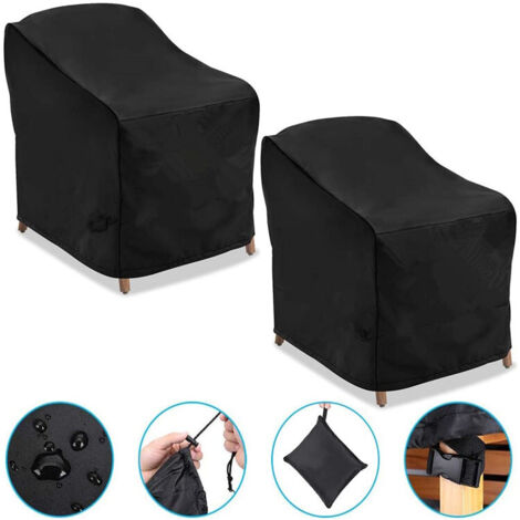(2 piezas) Funda para sillón de jardín de exterior, impermeable, 210D, 97 x 79 x 74 cm (1/5)