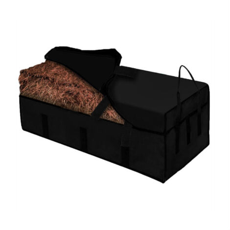 Bolsa de almacenamiento de heno de gran capacidad de 39,5 L x 16,5 W x 20 H pulgadas con asa portátil con cremallera Bolsa de alimentación impermeable para cabras y caballos (1/5)