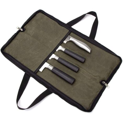 Bolsa para cuchillos de cocina, funda vacía para cuchillos, soporte para cuchillos, bolsa para cuchillos para el trabajo, camping, senderismo, picnic (bolsa sin cuchillos), color verde (1/5)