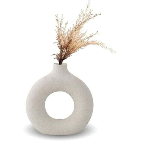 (14X13cm) florero de cerámica Simple decoración del hogar macetas de cerámica elegantes blancas floreros decorativos (1/5)
