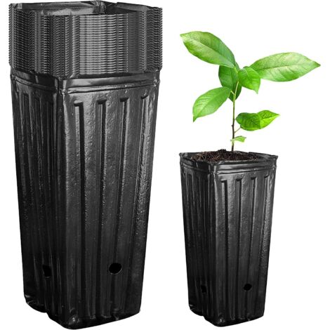20 macetas grandes para árboles, macetas de plástico profundas, macetas de 7,8 pulgadas de alto para plantas de jardín de interior y exterior (20 unidades)