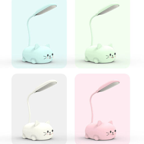 Paquete de 4 luces de lectura para gatitos, lámpara de escritorio plegable recargable por USB para que las mascotas aprendan a leer y protejan la vista (1/5)