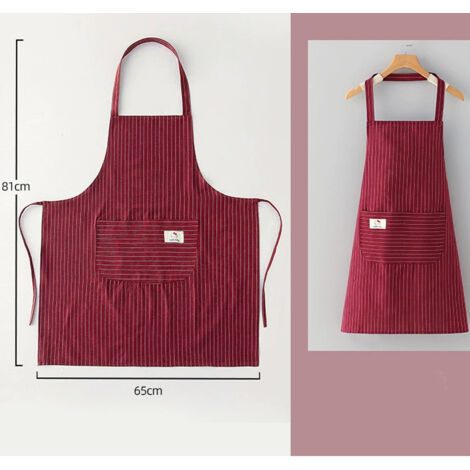 Delantales de cocina, 2 piezas ajustables impermeables con 2 bolsillos para mujeres y hombres, chefs, para cocinar y jardinería (color café y verde). (1/5)