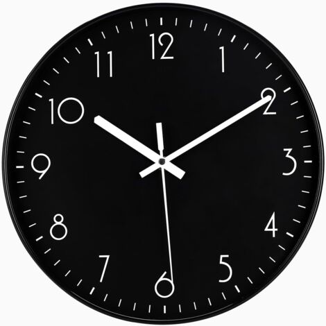 Reloj de pared moderno de 30 cm, silencioso, sin tictac, movimiento de cuarzo de alta calidad, funciona con pilas, péndulo fácil de leer, adecuado para dormitorio. (1/5)