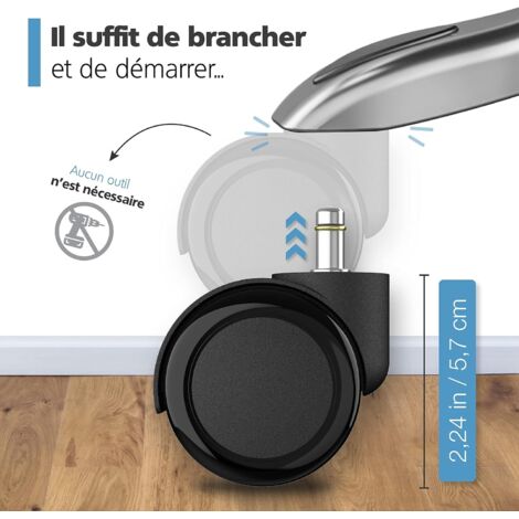 RAVN HAMAN - Set De 5 Roulettes Pour Chaise De Bureau - 10 Mm X 22 Mm