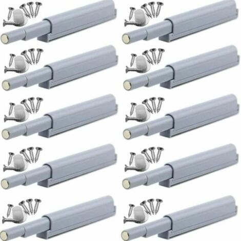Paquete de 10 cierres magnéticos para puertas con pulsador para abrir Cierres magnéticos para puertas con pulsador para abrir Abra y cierre la puerta con un simple empujón (1/5)