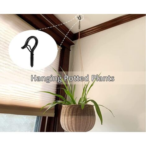 30 Piezas Ganchos De Tornillo, Ganchos De Techo Q-Hanger, Con Hebilla De Seguridad, Ganchos Atornillables Para Colgar Cestas De Plantas, Casetas De Pájaros, Campanillas De Viento, Cadenas De Luces