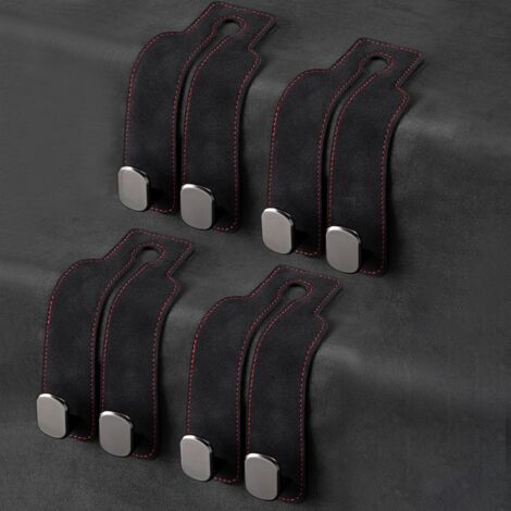 Gancho para bolso de coche, gancho para guardar el respaldo del asiento (negro, paquete de 4) (1/5)
