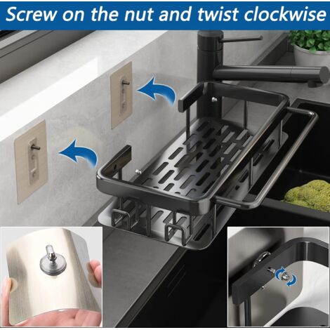 Organizador De Fregadero Inoxidable – Soporte Para Esponjas Sin Tornillos, Drenaje Rápido