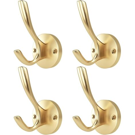 Ganchos de metal macizo para colgar ropa y toallas de pared, dorados. (1/5)