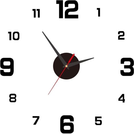 Reloj de pared DIY de 40 cm, moderno reloj de pared digital con movimiento silencioso, diseño acrílico 3D, decoración de pared para sala de estar y dormitorio.