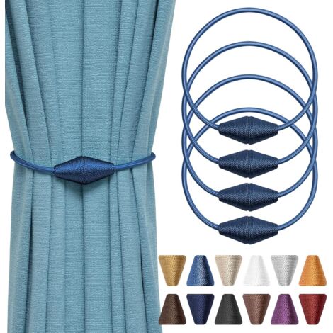 Juego de 4 abrazaderas magnéticas para cortinas de 46 cm (azul marino) (1/5)