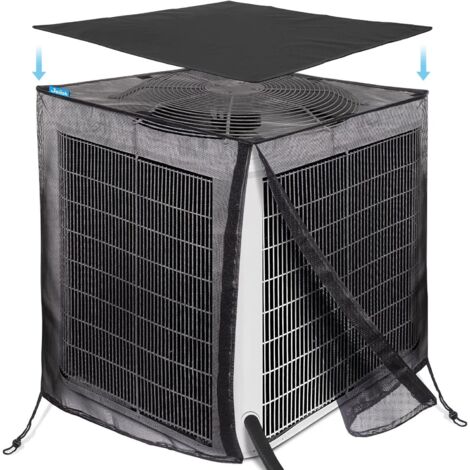 Cubierta de aire acondicionado de malla completa con parte superior impermeable 600D extraíble, 32" x 32" x 36", protección exterior contra hojas, malezas, álamos y (1/5)