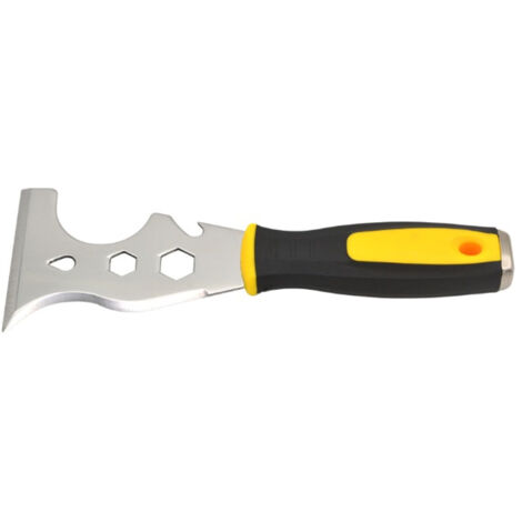 Espátula de acero inoxidable 12 en 1, raspador de pintura multiusos, mango de agarre suave, espátula para limpieza de sellador (1/4)
