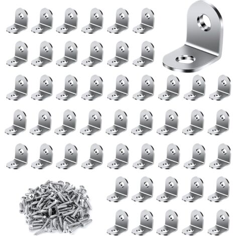 Soportes de fijación de acero inoxidable - Paquete de 50 soportes de fijación de 25 x 25 mm para la fijación y reparación de muebles (1/5)