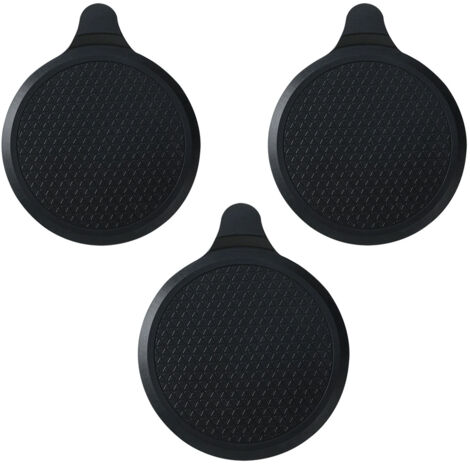 Juego de 3 tapones de silicona para desagüe de 18,5 cm de diámetro, para bañera, fregadero de cocina y baño, color negro. (1/4)