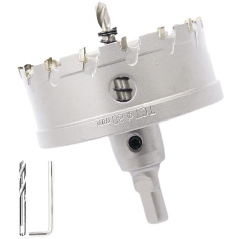 Sierra de corona bimetálica de carburo de grado industrial de alta resistencia de 80 mm (3-1/8") para cortar agujeros en acero inoxidable. (1/4)