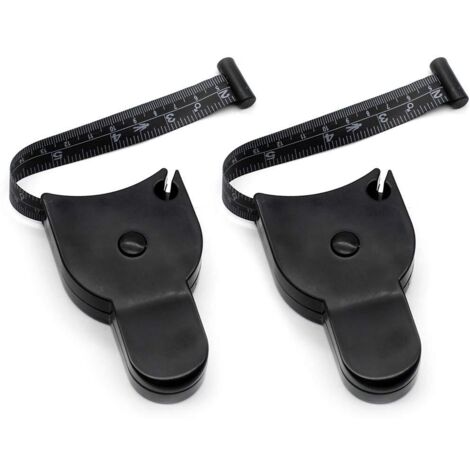 Negro - Conjunto de dos piezas de cinta métrica corporal suave de 60" y 150 cm (1/5)