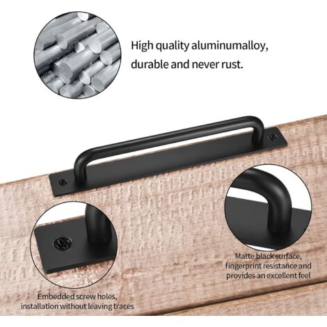 Perilla Para Puerta Níquel Satinado Pasaje Acero Negro Mate Negro