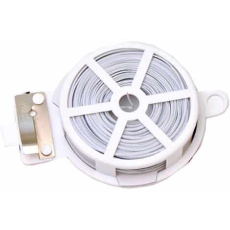 Clip metálico multiusos de 50 m, ideal para cocina, bricolaje, corbatas, bolsas de supermercado y bolsas de congelador. Tira de cierre blanca. (1/5)