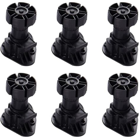 6 patas de plástico para armarios, muebles, altura ajustable, para cocina, baño, armario, 80-120 mm (1/5)