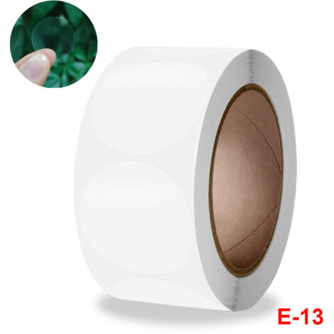 Paquete de 1500 pegatinas redondas transparentes (3,8 cm de diámetro), pegatinas transparentes para sobres, embalaje autoadhesivo, puntos circulares con línea de perforación para sobres (1/5)