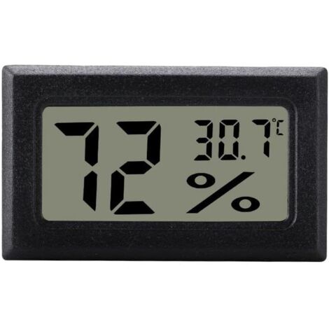 Higrómetro digital negro para climatización interior, mini, LCD (1/5)