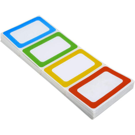 200 pegatinas - Etiquetas adhesivas para nombre con borde de color (1/5)