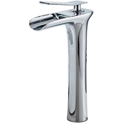 Grifo de baño vintage de latón, grifo mezclador monomando, grifo de lavabo vintage, accesorio de baño de latón de alta calidad, color plateado. (1/4)