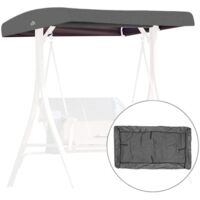 Funda de recambio para columpio, 191 x 120 x 23 cm, funda de recambio para columpio de jardín de 3 plazas, funda impermeable para columpios de jardín y patio (gris)