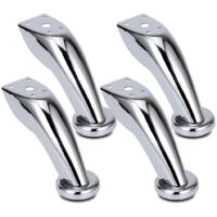 4 patas de muebles de acero inoxidable, cromadas, patas de sofá cama, adecuadas para sofá, silla, taburete, gabinete