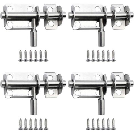 Stück 65 mm Mini-Schiebetürverschlüsse aus Edelstahl, Sicherheitstürverschlüsse mit Schrauben für Badezimmertür, Holztür, Haustiertür, Schlafzimmer (1/5)