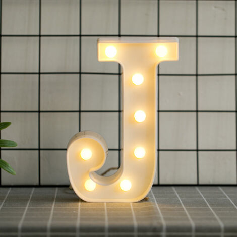 LED-Alphabet-Buchstaben mit warmweißem Licht für Heimdekoration, Party, Bar, Hochzeit oder Festival (J), AAFGVC (1/5)