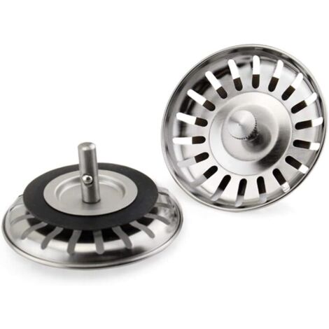 Edelstahl-Filterstopfen für Küchenspüle, 78 mm, Abflussabdeckung, verbesserter Küchenabfallfilterstopfen, 1 Filterstopfen aus Stahl für Badezimmer, AAFGVC (1/5)