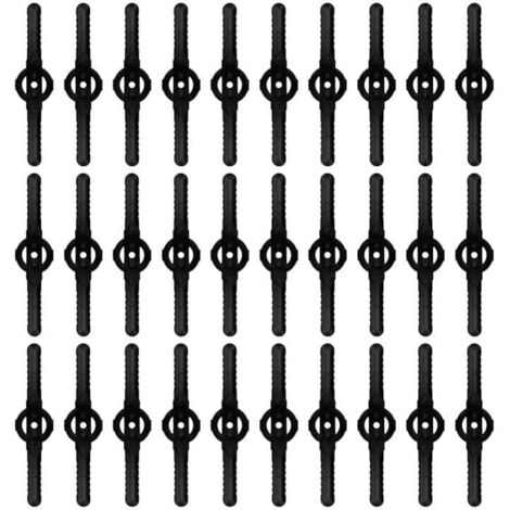 30 Stück Kunststoff-Ersatzklingen, Fadentrimmerklingen, Trimmerklingen, Trimmerzubehör, Ersatzklingen für Akku-Trimmer – (Schwarz) (1/5)