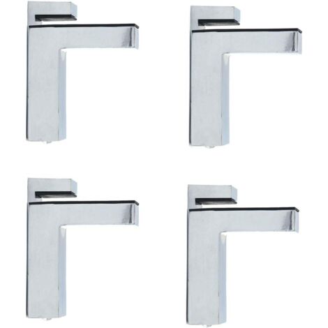 Stück F-förmige Glasklemmen-Wandhalterung, verstellbar, 6–28 mm Dicke, Zinklegierung, Chrom-Finish, Regalhalterung (1/5)