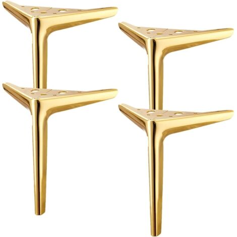 Möbelbeine aus Metall, dreieckige Möbelbeine, DIY-Tischbeine, Sofabeine aus Metall im modernen Stil, geeignet für Sofa, Schrank, Bett, Tisch, Stuhl, 4er-Set (Gold, 25 cm) (1/5)